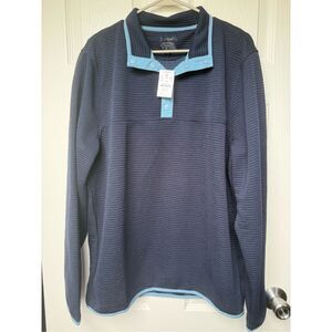 J. Crew Authentic Fleece Men's Large New Navy Pullover Cardigan